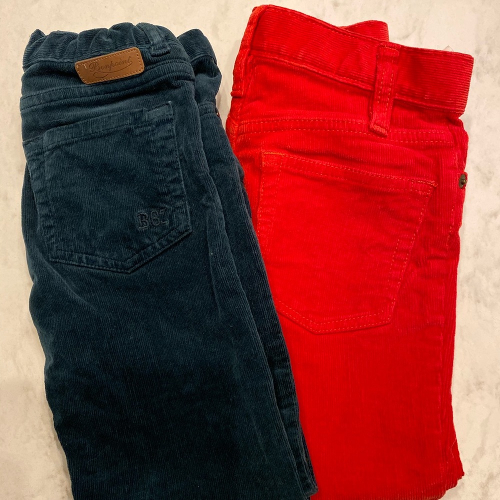 Bonpoint / JCrew Red and Green Corduroy Pants
